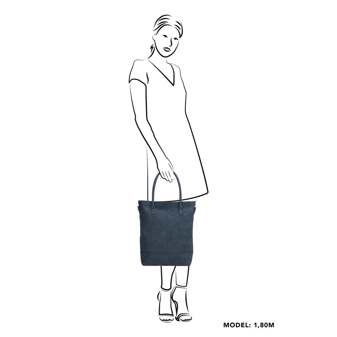 Zebra Trends Kartel Met Rits Shopper Jeansblauw 2 Zebra Trends Kartel Met Rits Shopper Jeansblauw - Afbeelding 2