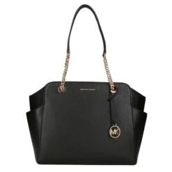 Michael Kors Jacquelyn Md Tz Chain Tote Black