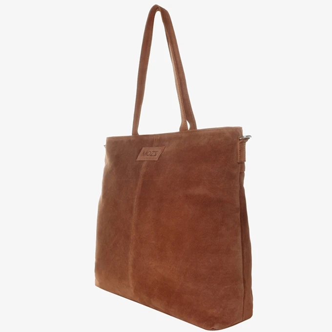 Mozz Momsbag Shopper Suede Cognac 2 Mozz Momsbag Shopper Suede Cognac - Afbeelding 2