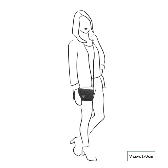 Guess Noelle Xbody Flap Organizer Coal Logo 2 Guess Noelle Xbody Flap Organizer Coal Logo - Afbeelding 2