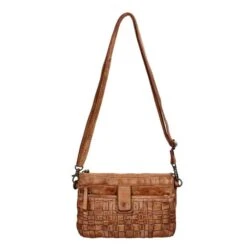 Bear Design Cow Lavato Woven Clutch Cognac -Trendy Tassenwinkel image 2760