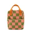 Sticky Lemon Farmhouse Backpack Small Checkerboard Sprout Green - Flower Pink
