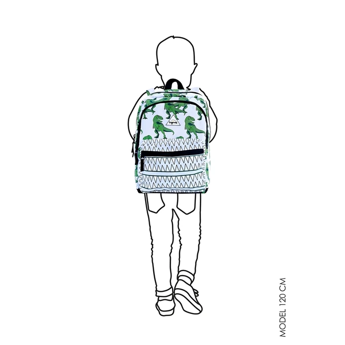 Little Legends Dino Backpack L Groen / Wit 4 Little Legends Dino Backpack L Groen / Wit - Afbeelding 4