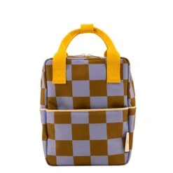 Sticky Lemon Farmhouse Backpack Small Checkerboard Blooming Purple - Soil Green