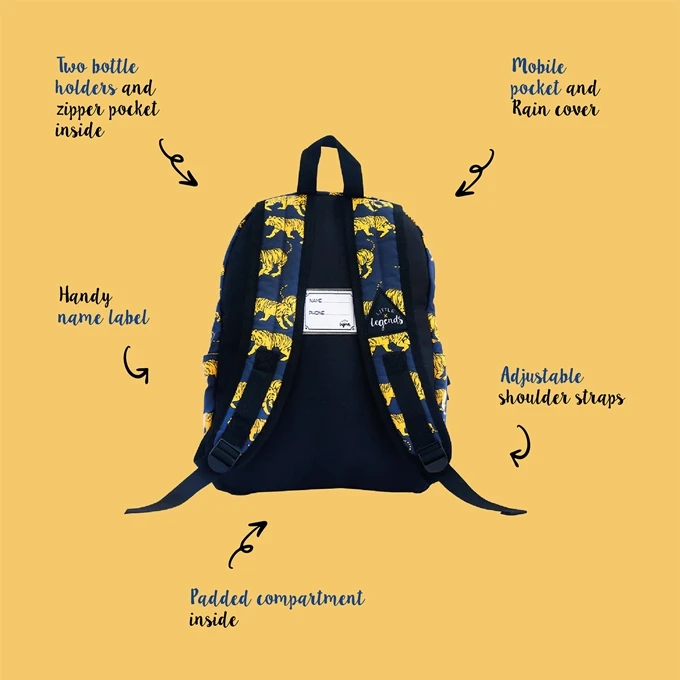 Little Legends Tiger Navy Blue Backpack L Donker Blauw 8 Little Legends Tiger Navy Blue Backpack L Donker Blauw - Afbeelding 8