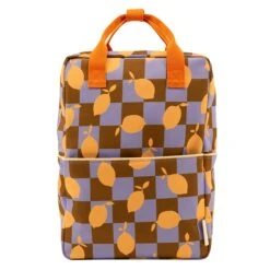 Sticky Lemon Farmhouse Backpack Large Checkerboard Lemons