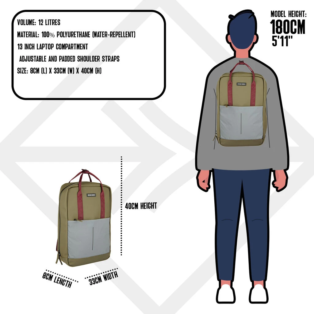 New Rebels Bowie Cape Coral Olijf Groen 15L Rugzak Reflectie Waterafstotend Laptop 13.3 4 New Rebels Bowie Cape Coral Olijf Groen 15L Rugzak Reflectie Waterafstotend Laptop 13.3 - Afbeelding 4