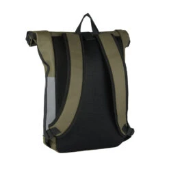New Rebels Bowie New York Olijf Groen 16L Rugzak Rolltop Reflectie Waterafstotend Laptop 15.6