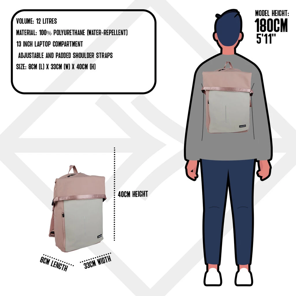 New Rebels Julan Eugene Rugzak 12L Oud Roze Waterafstotend 6 New Rebels Julan Eugene Rugzak 12L Oud Roze Waterafstotend - Afbeelding 6