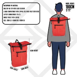 New Rebels Mart New York Rood 16L Rugtas Rolltop Waterafstotend Laptop 15,6 -Trendy Tassenwinkel new rebels new rebels mart new york rood 16l rugta 3