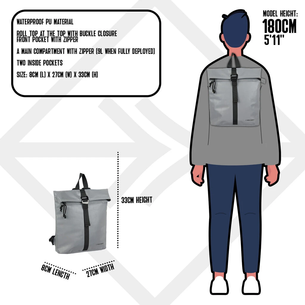 New Rebels Reflect Los Angeles Zilver Mini 7L Rugzak Waterafstotend 4 New Rebels Reflect Los Angeles Zilver Mini 7L Rugzak Waterafstotend - Afbeelding 4